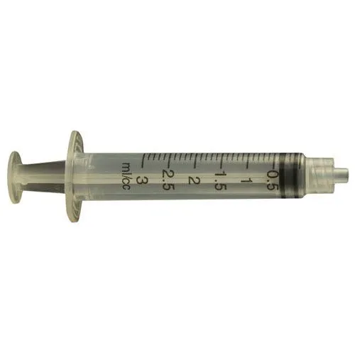 3 cc Calibrated Manual Luer Lock Syringe - Bag/100-200/PK