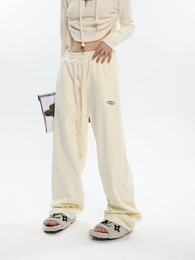 Abril Solid Color Straight Leg High Waisted Sweatpants