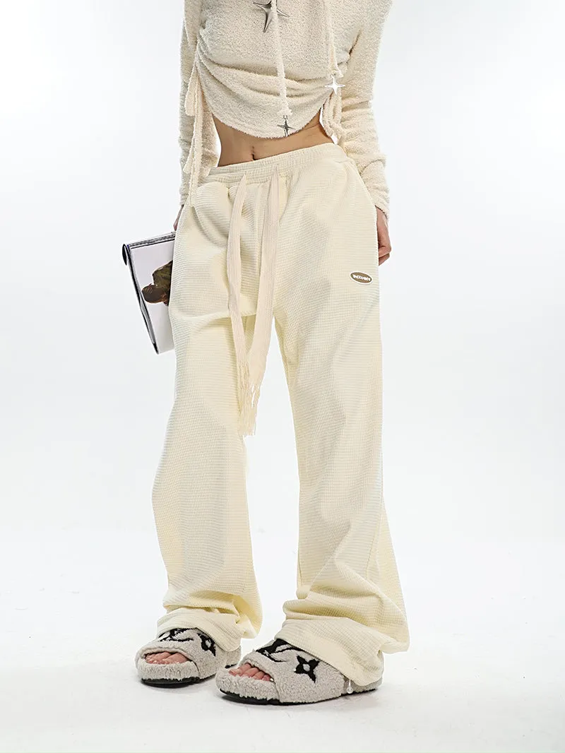 Abril Solid Color Straight Leg High Waisted Sweatpants