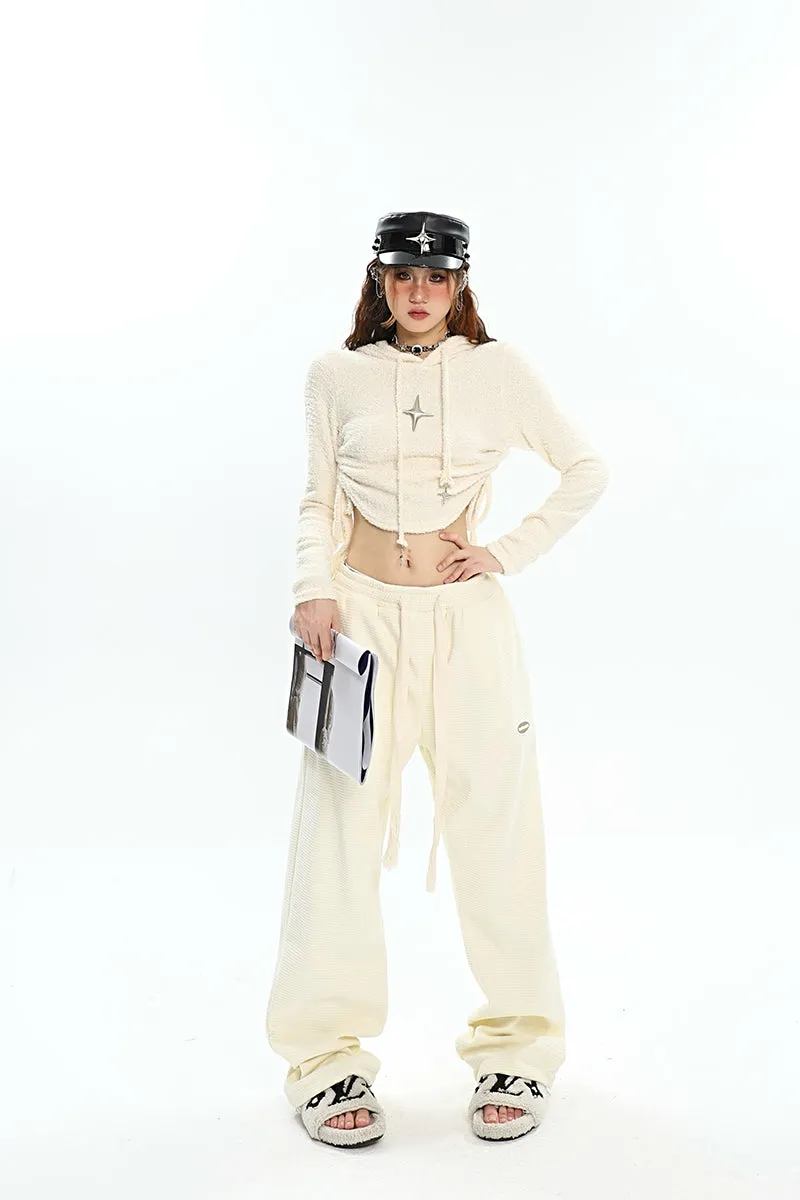 Abril Solid Color Straight Leg High Waisted Sweatpants