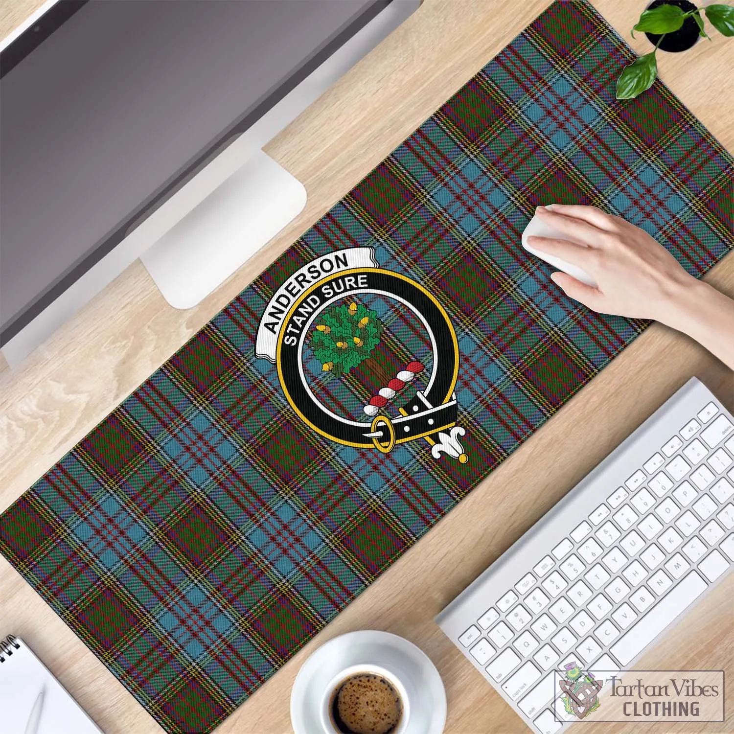 Anderson Tartan Mouse Pad with Family Crest