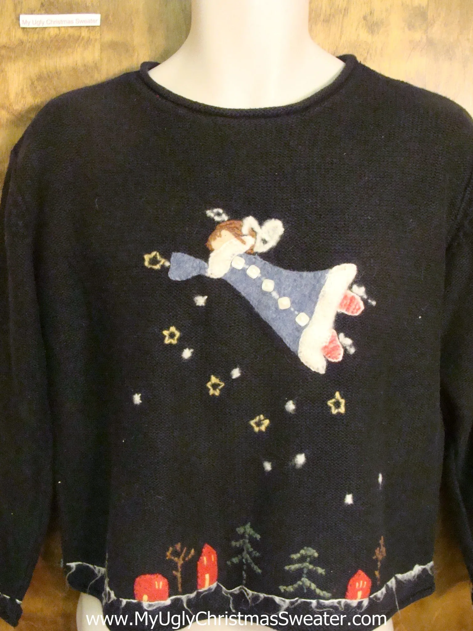 Angel Sprinkling Cheer Tacky Xmas Party Sweater