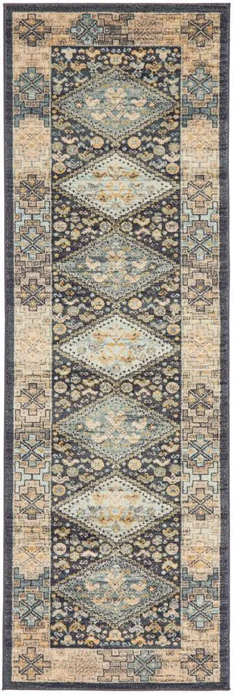 Artin Power Loomed Navy Runner Rug