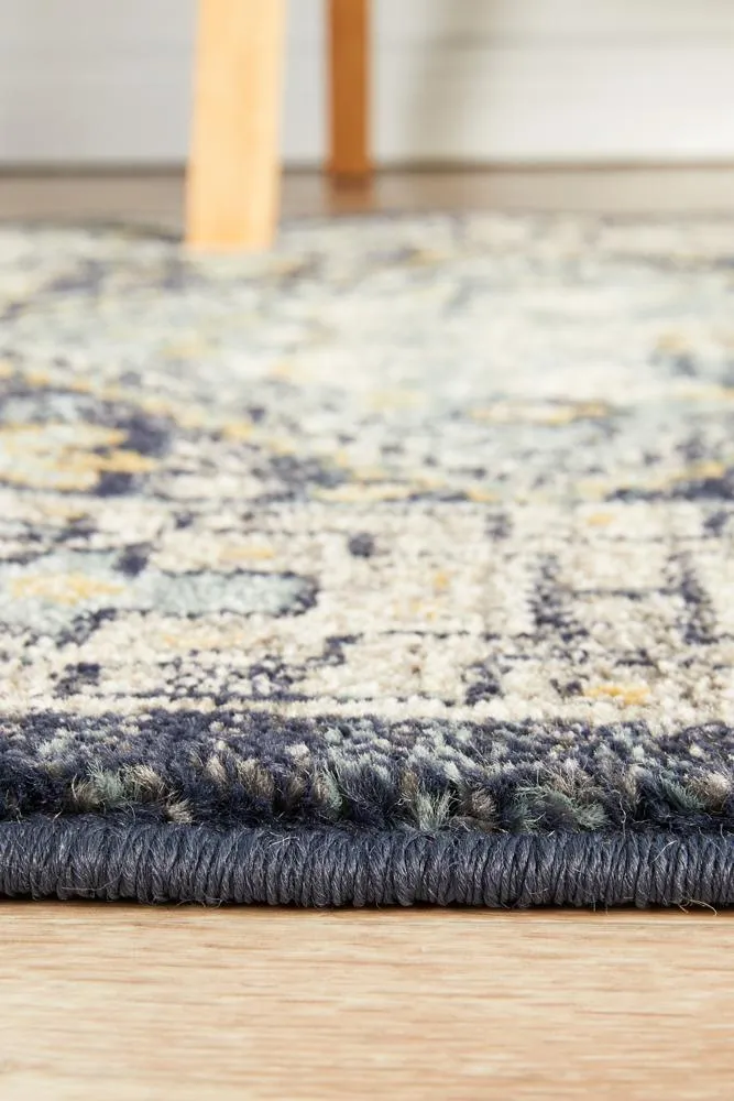 Artin Power Loomed Navy Runner Rug