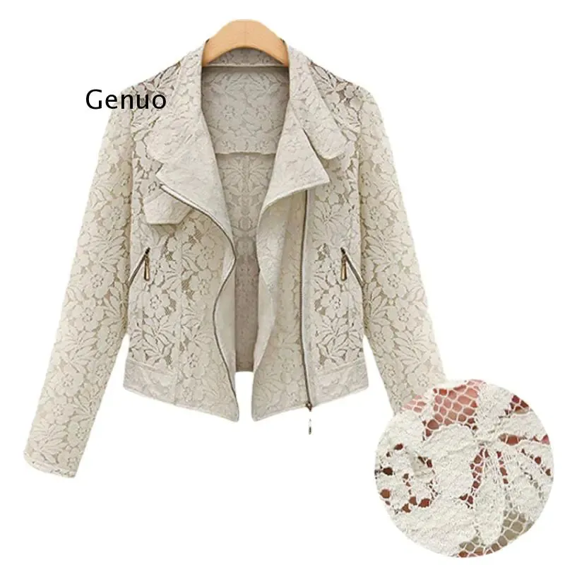 Autumn Lace Biker Jacket: High-Quality