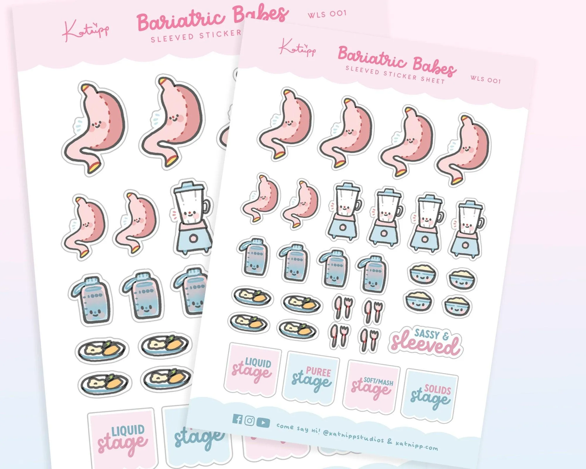 Bariatric Babe Sticker Sheet | Cute Gastric Sleeve Planner Stickers | WLS 001
