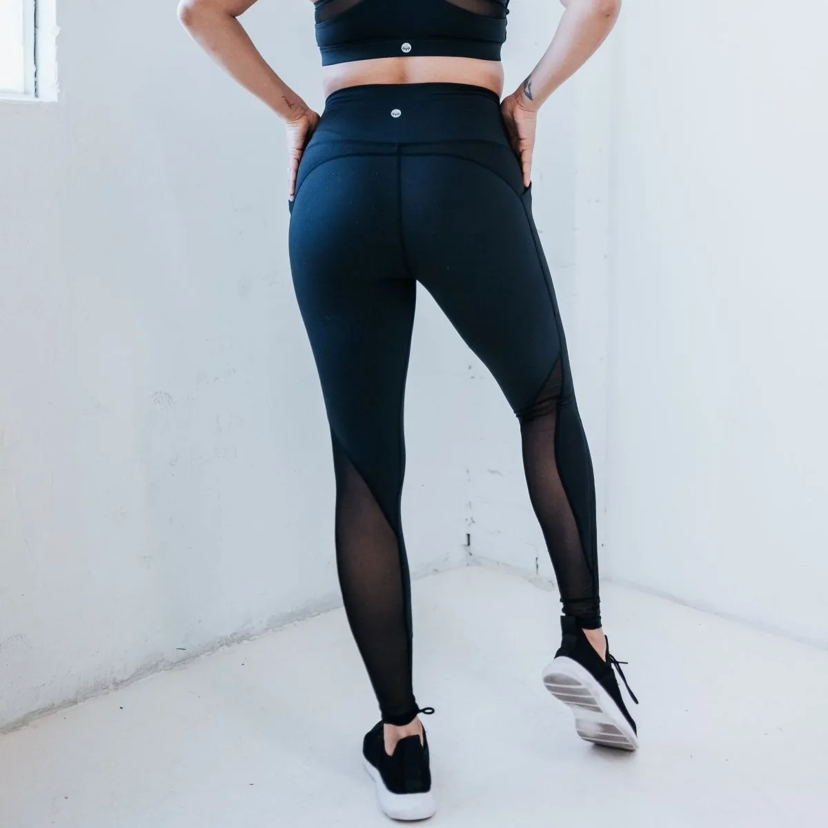 Barre Mesh Leggings - Black