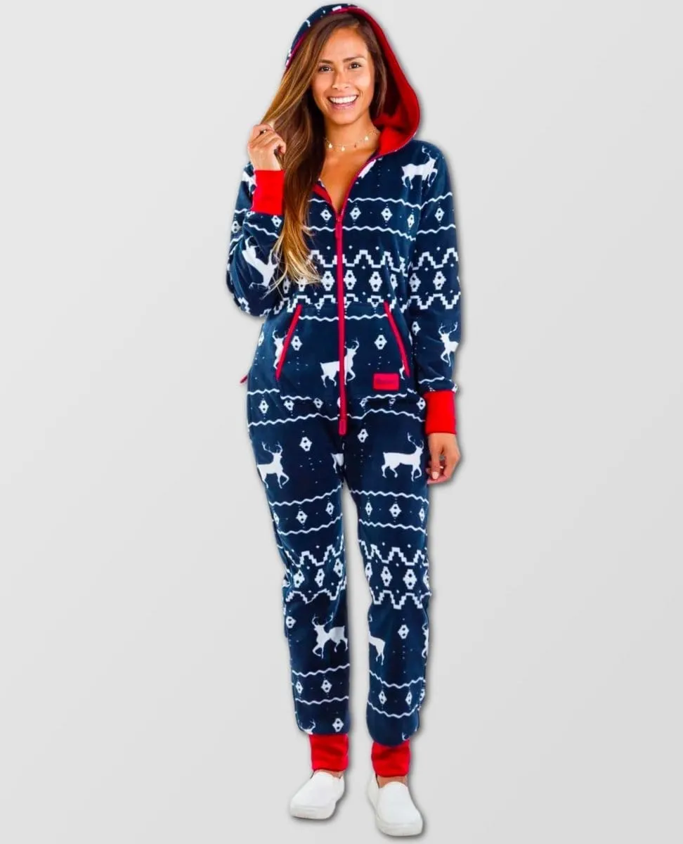 Blue Reindeer Onesie Jumpsuit
