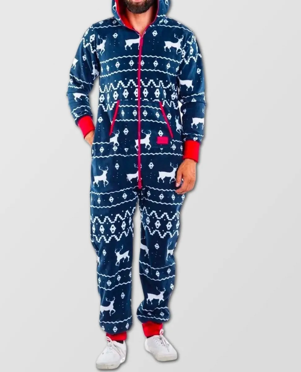 Blue Reindeer Onesie Jumpsuit
