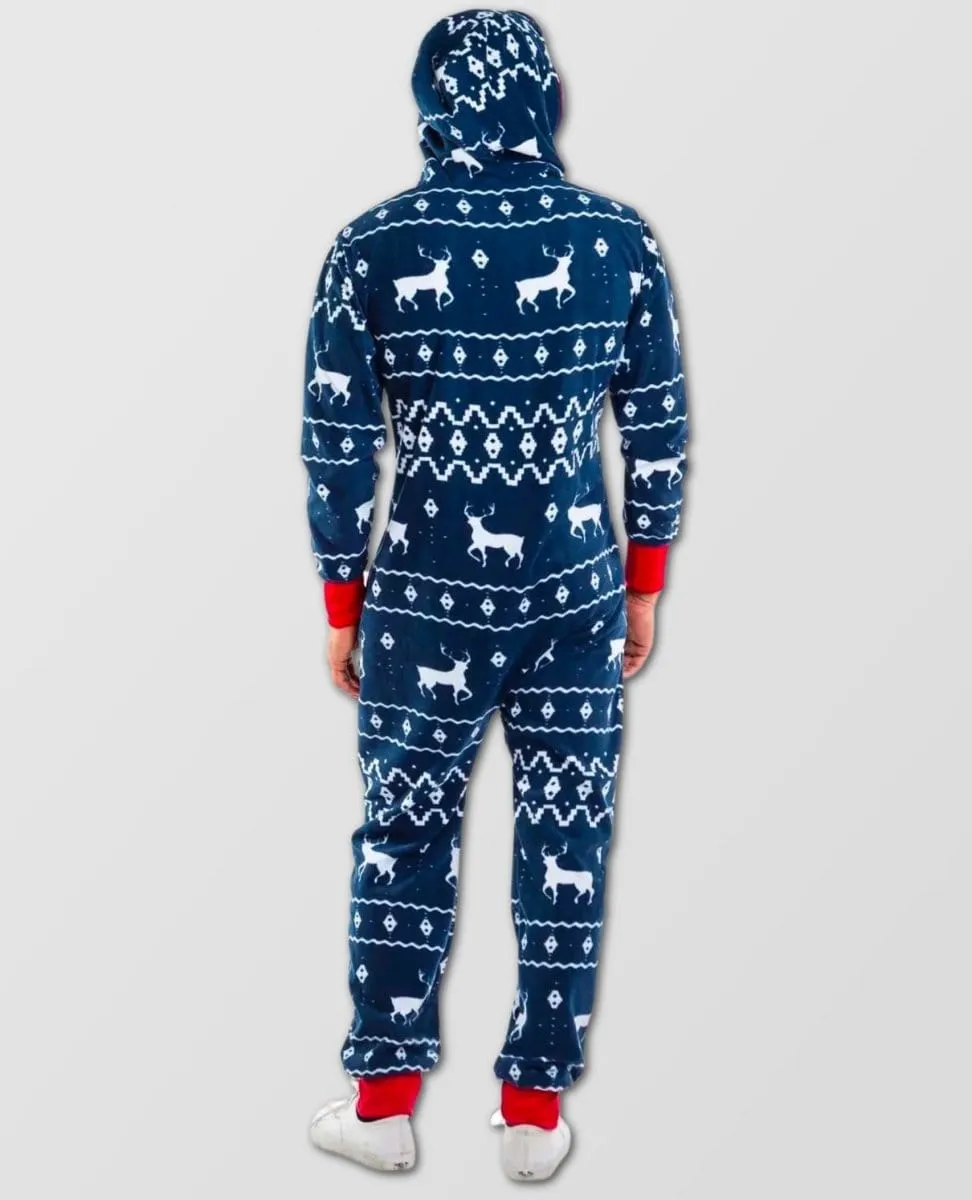 Blue Reindeer Onesie Jumpsuit