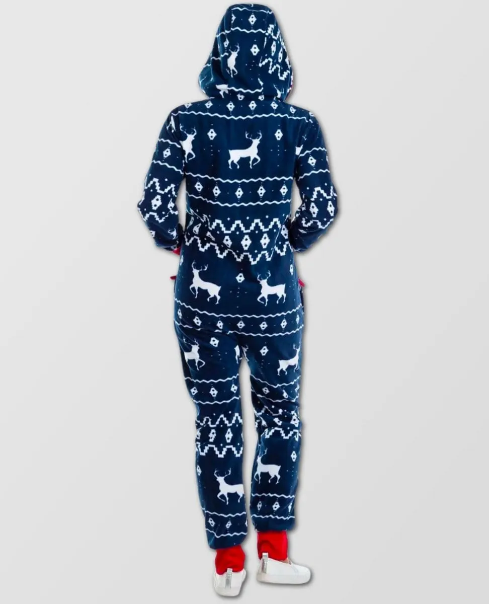 Blue Reindeer Onesie Jumpsuit