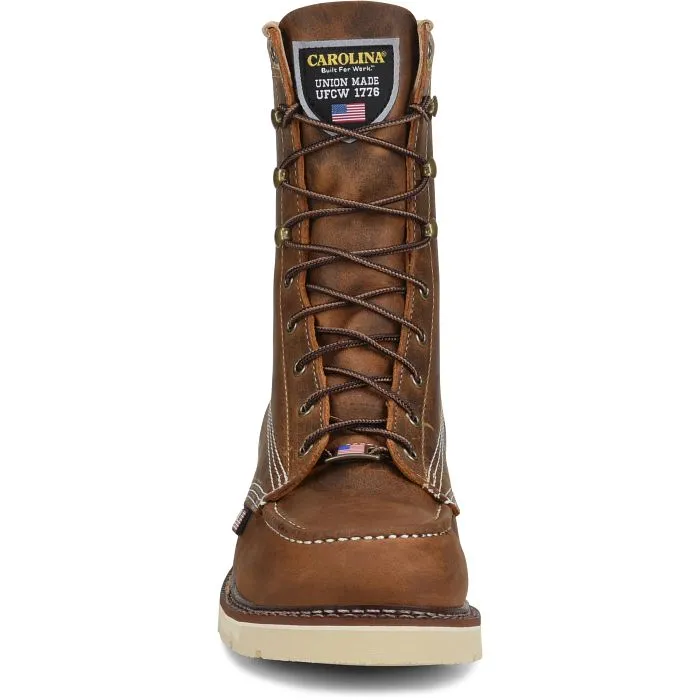 Carolina Men's Ferric  USA Made 8" Steel toe Moc Toe Work Boot - Brown - CA7516