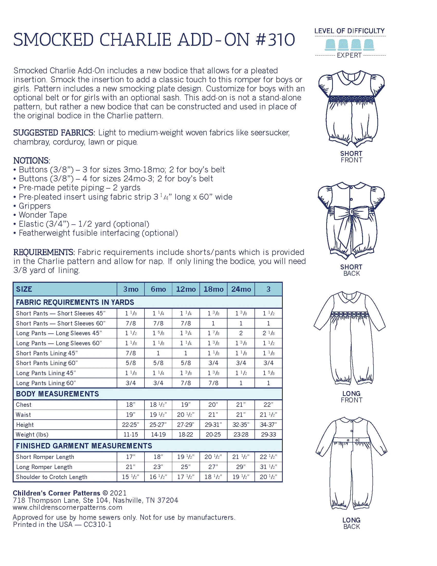 Charlie Smocked Add-on - Digital Download