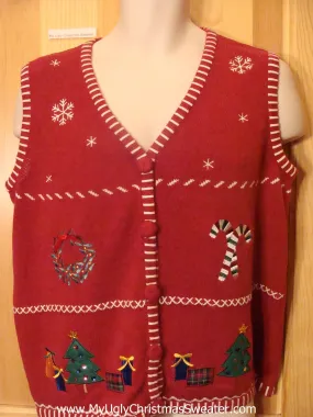 Cheap Red Ugly Christmas Sweater Vest