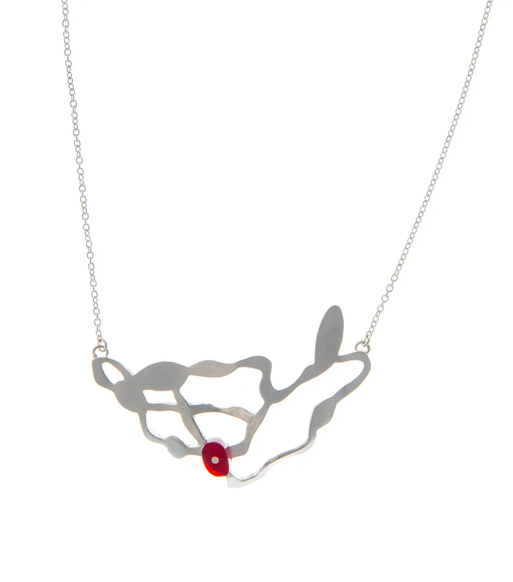 Cluster Seaweed Necklace in Brushed Silver