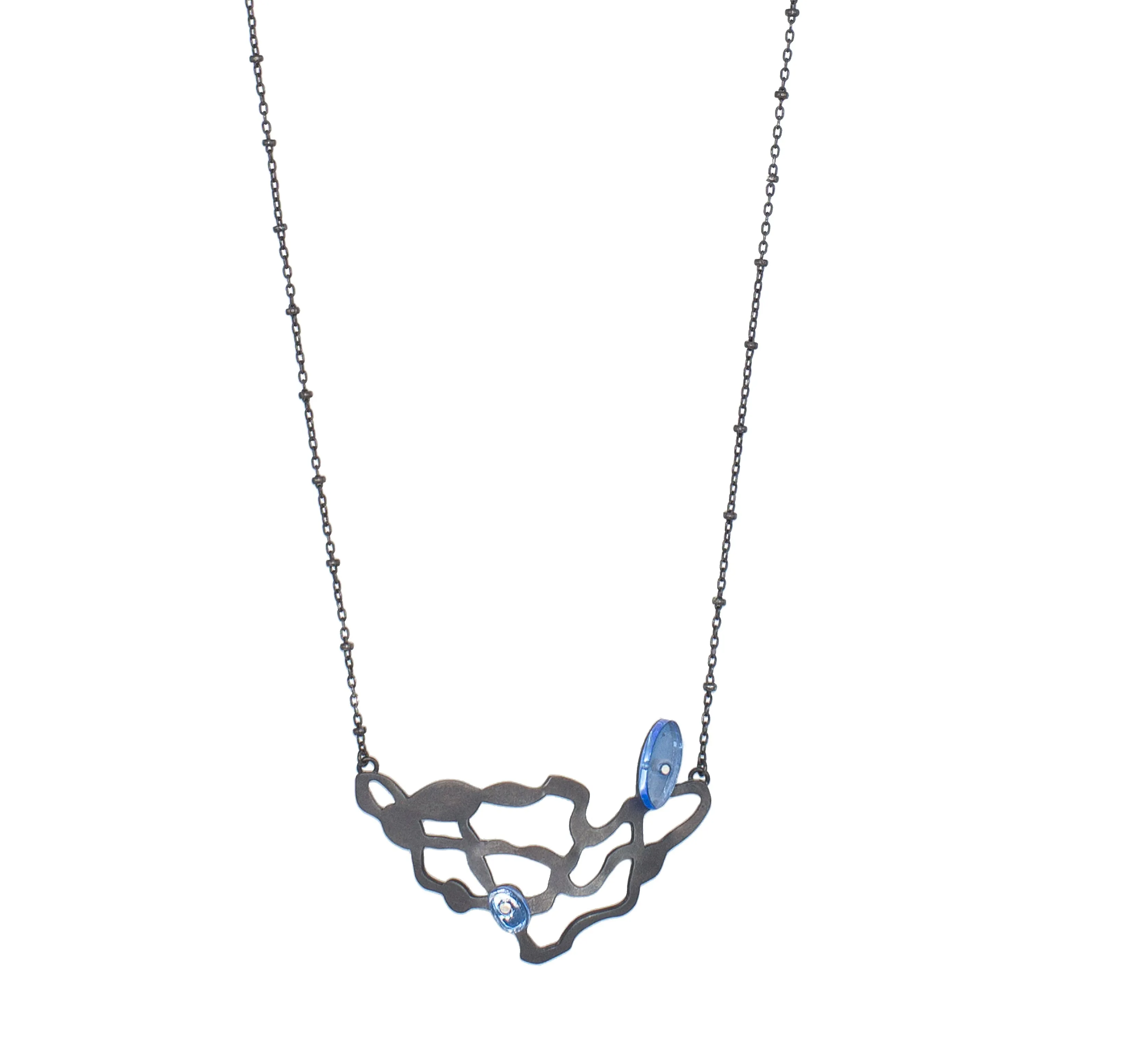 Cluster Seaweed Necklace in Oxidized Silver