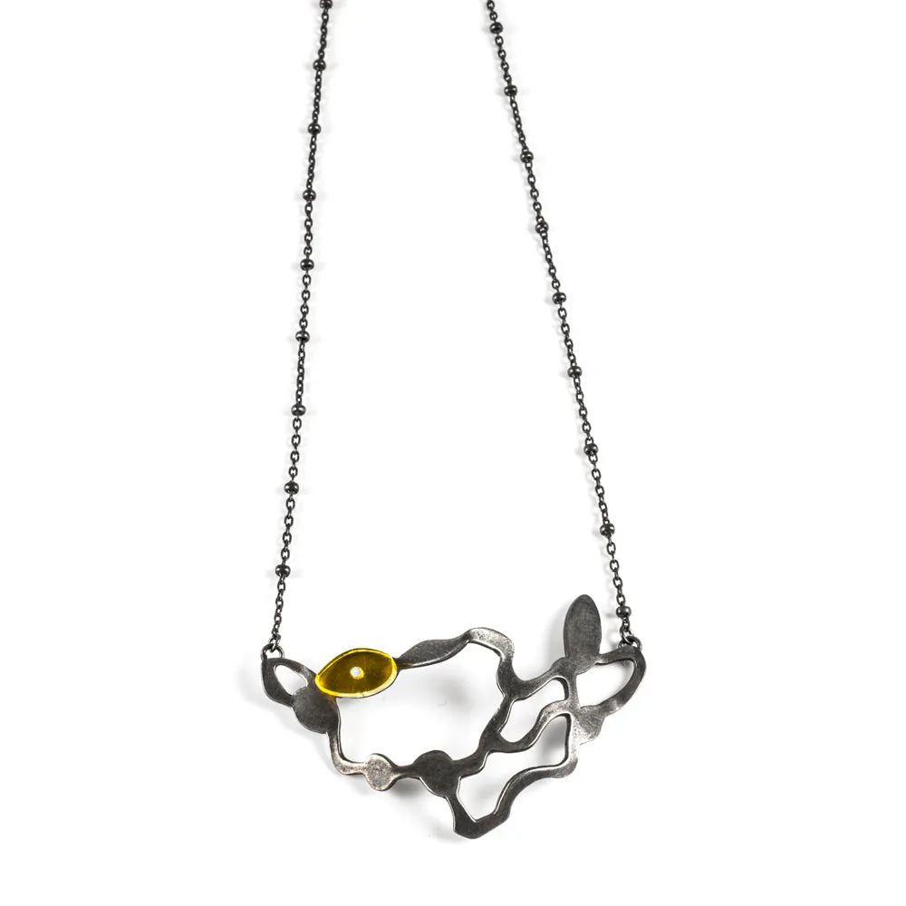 Cluster Seaweed Necklace in Oxidized Silver