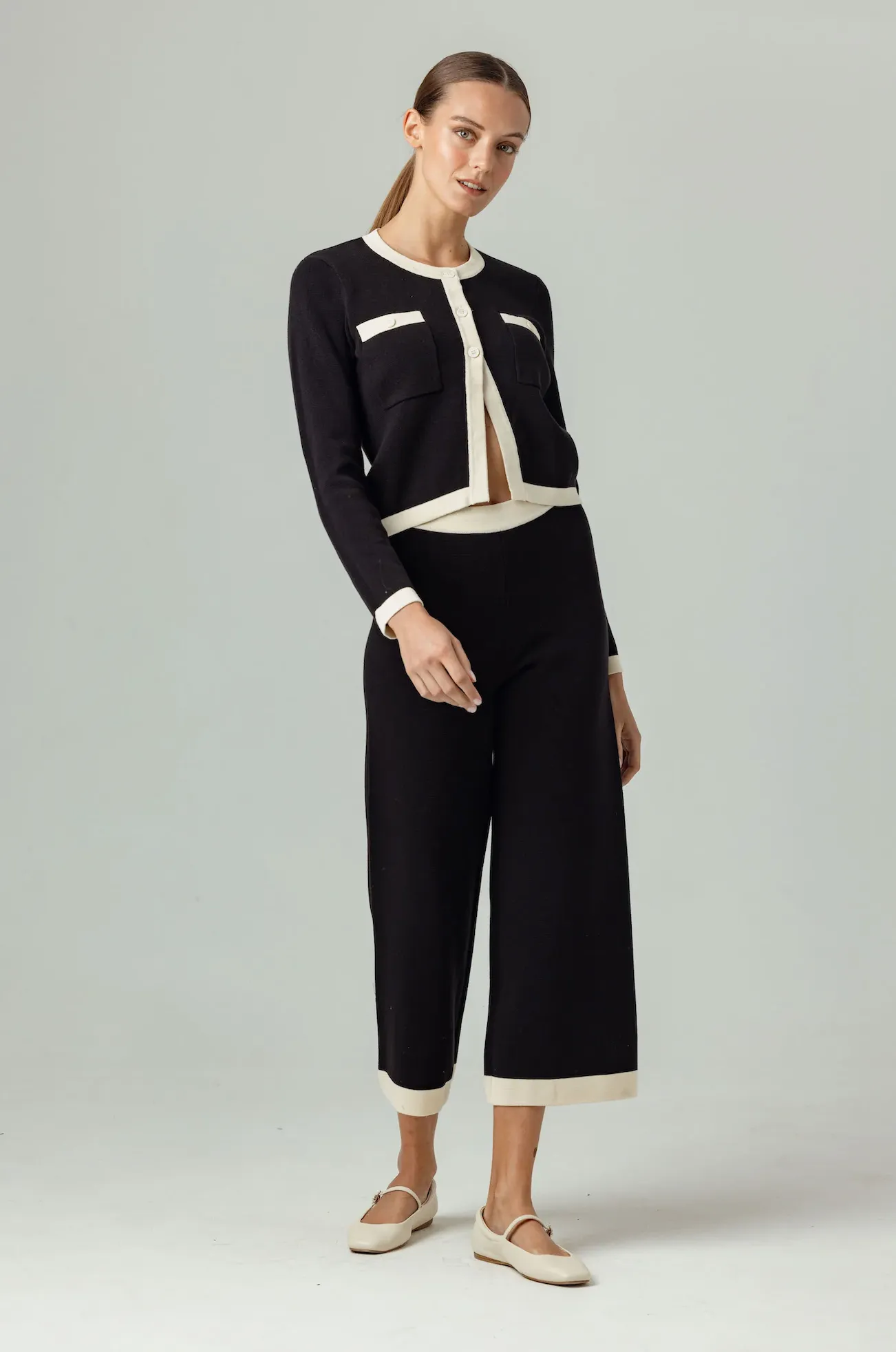 Cosette Pants in Black/Cream
