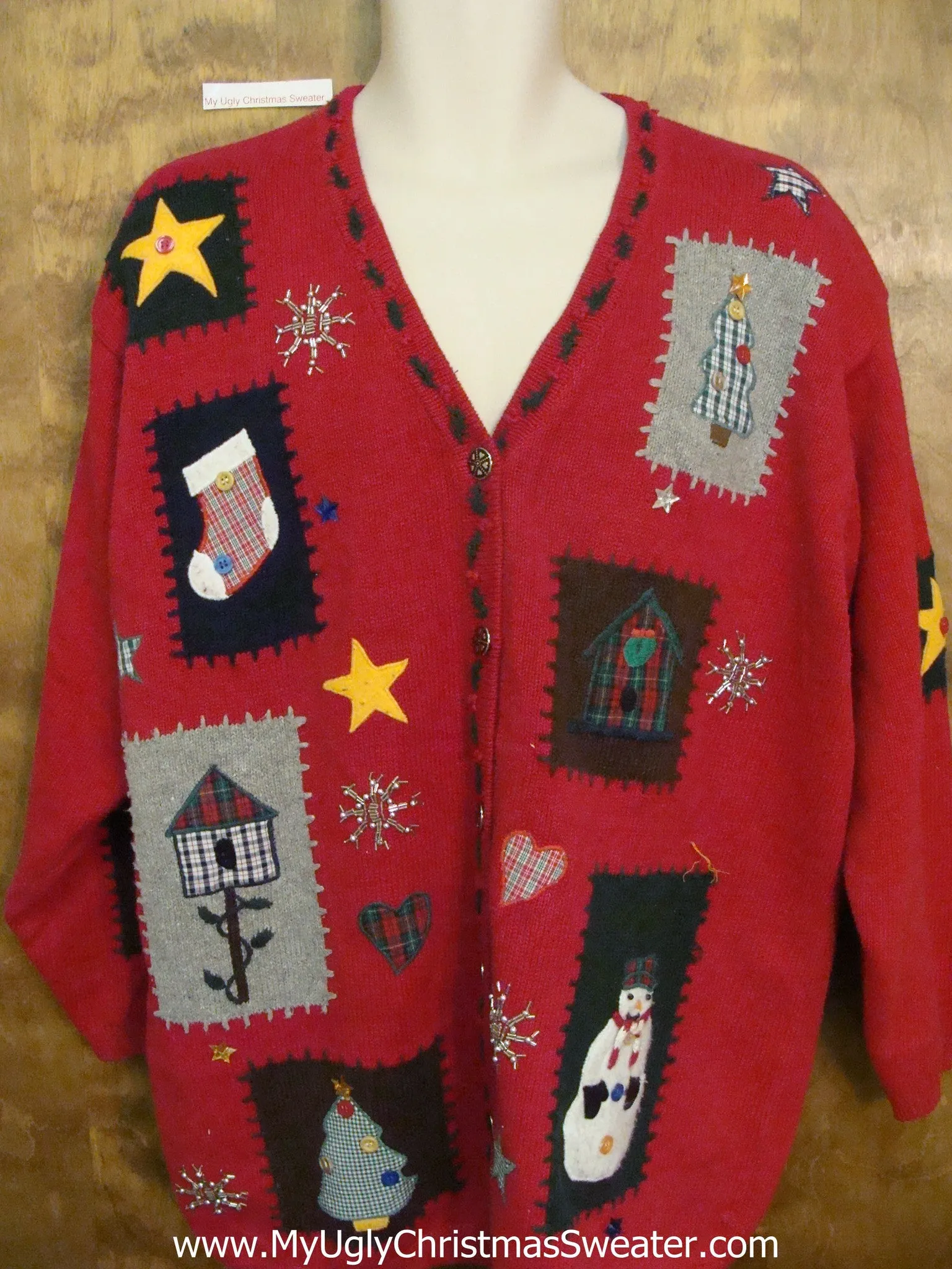 Crafty Plaid Themed Ugly Festive Xmas Sweater