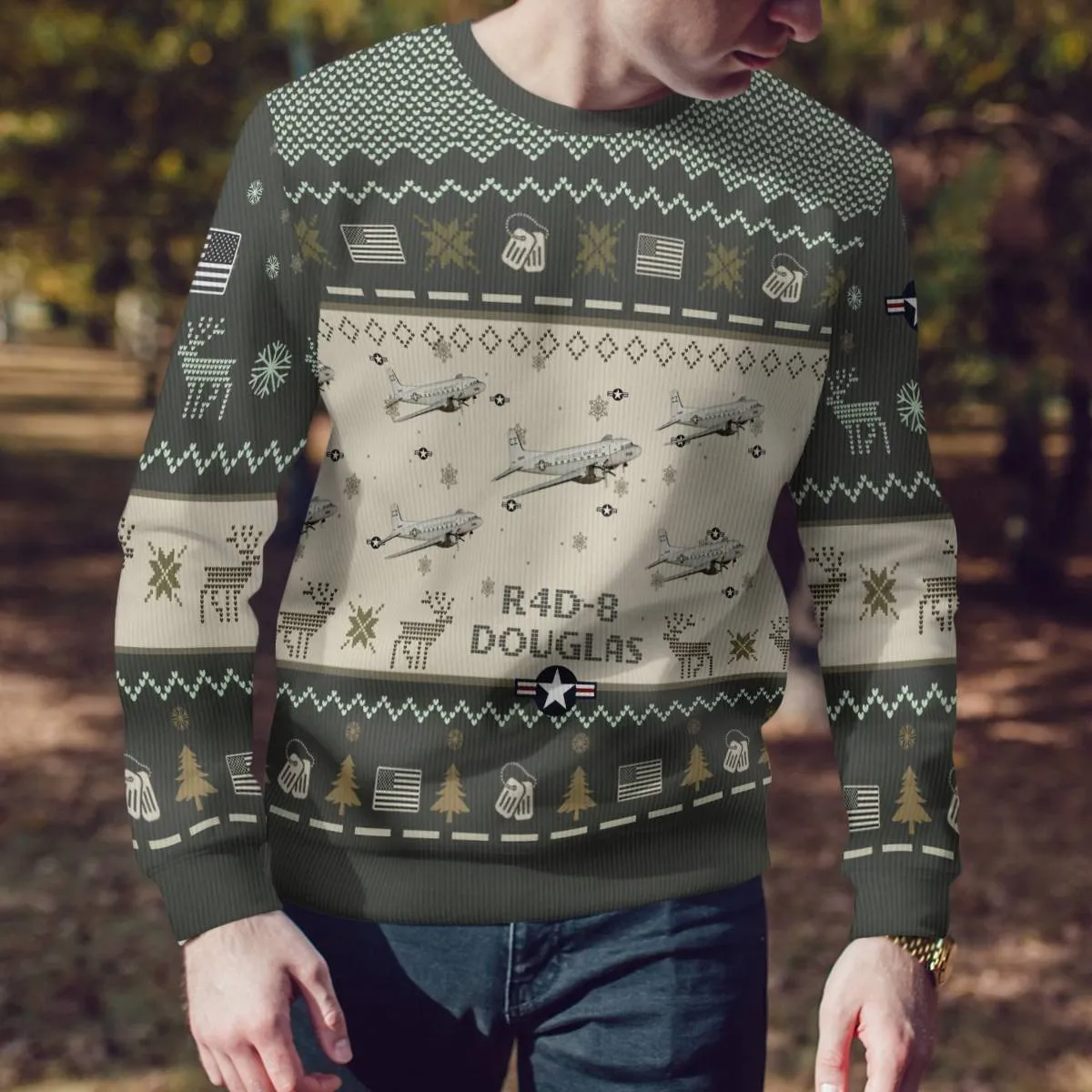 Douglas R4D-8 (C-117D) R4D8 (C117D)_Aircraft Ugly Sweater, Ugly Sweater Christmas Shirt for Men Dad Veteran