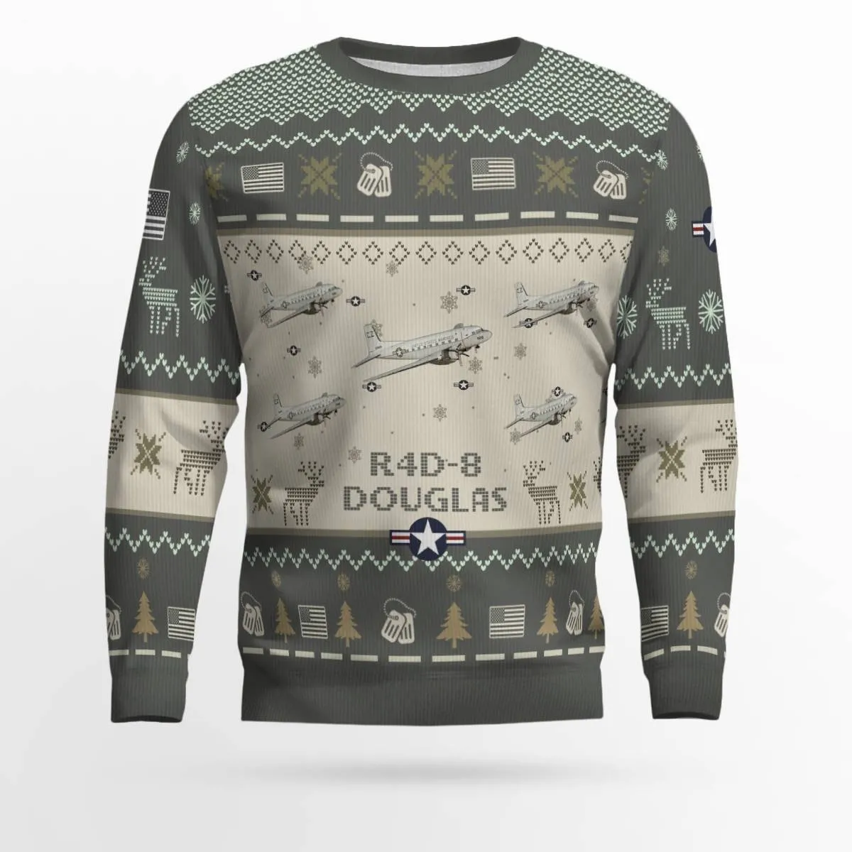Douglas R4D-8 (C-117D) R4D8 (C117D)_Aircraft Ugly Sweater, Ugly Sweater Christmas Shirt for Men Dad Veteran