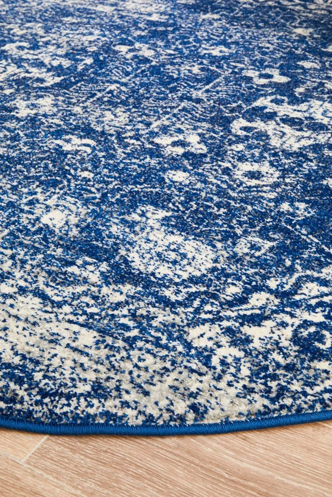 Evoke 252 Round Rug (Navy) by Rug Culture