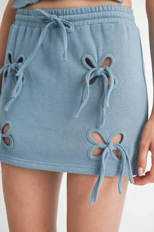 French Terry Cutout Mini Skirt - 100% Cotton