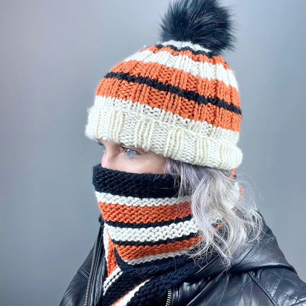Game Day Striped Scarf Knitting Kit | Cascade 128 & Knitting Pattern (#281B)