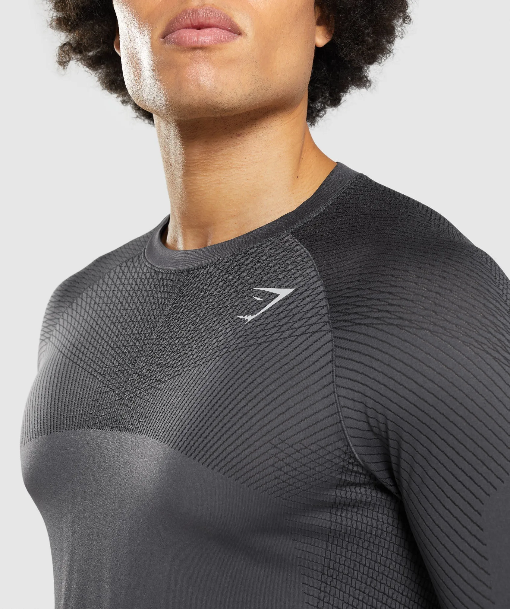 Gymshark Apex Seamless Long Sleeve T-Shirt - Onyx Grey/Black