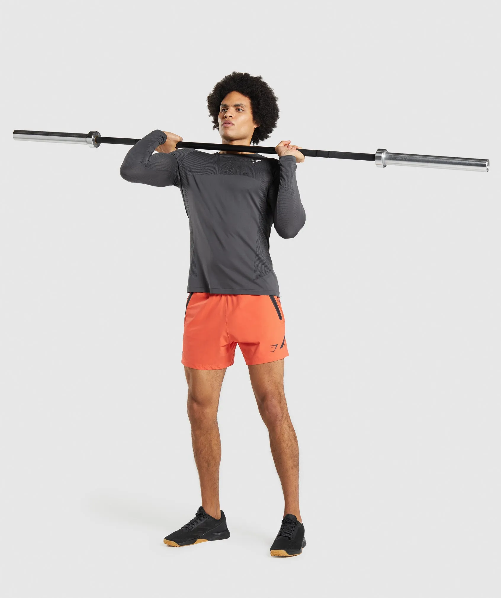Gymshark Apex Seamless Long Sleeve T-Shirt - Onyx Grey/Black
