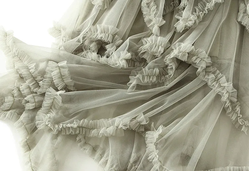 Handkerchief Layers Tulle Midi Skirt Ten Colours