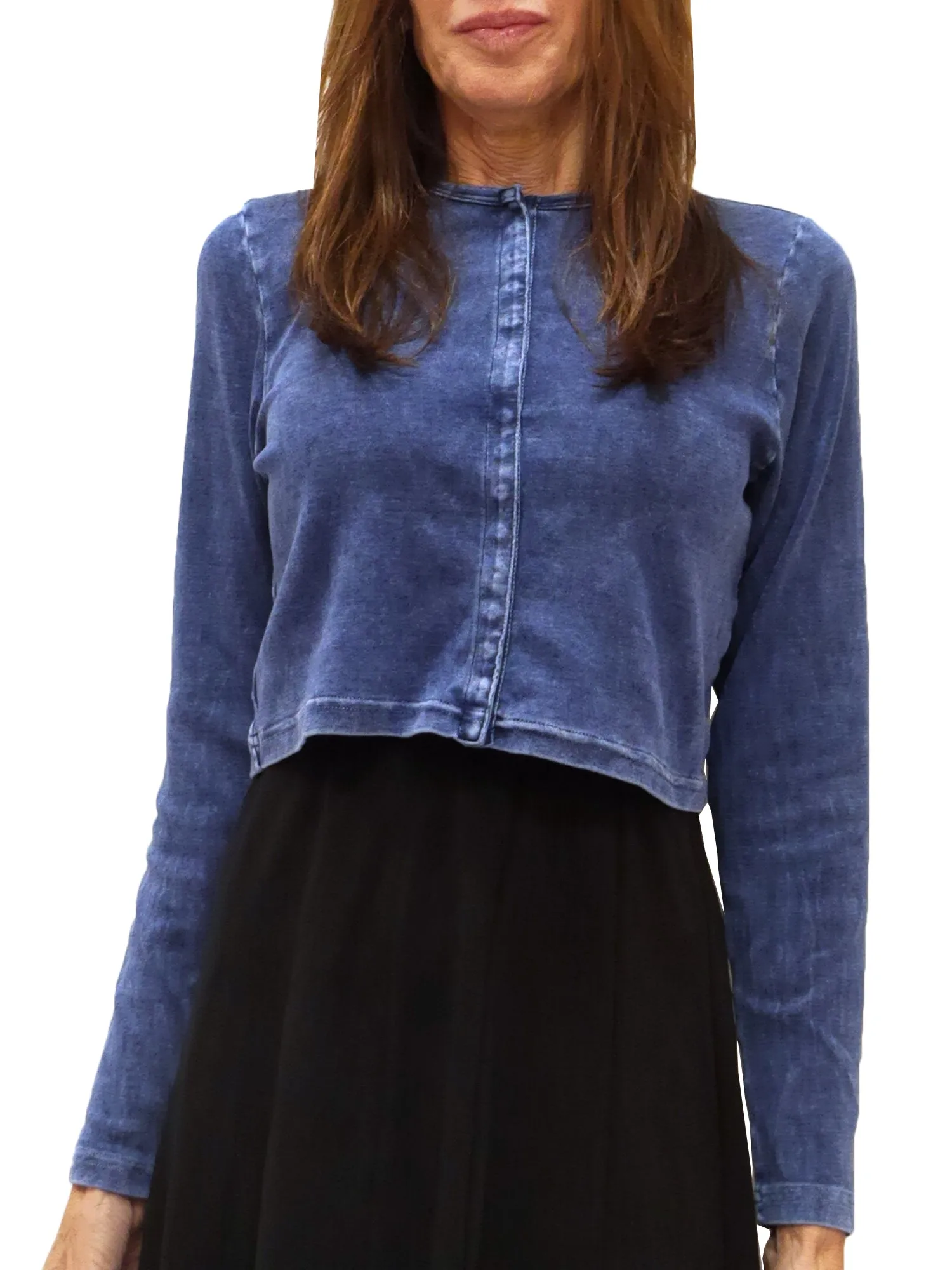 Hard Tail Cropped Snaps Cardigan (T-252)