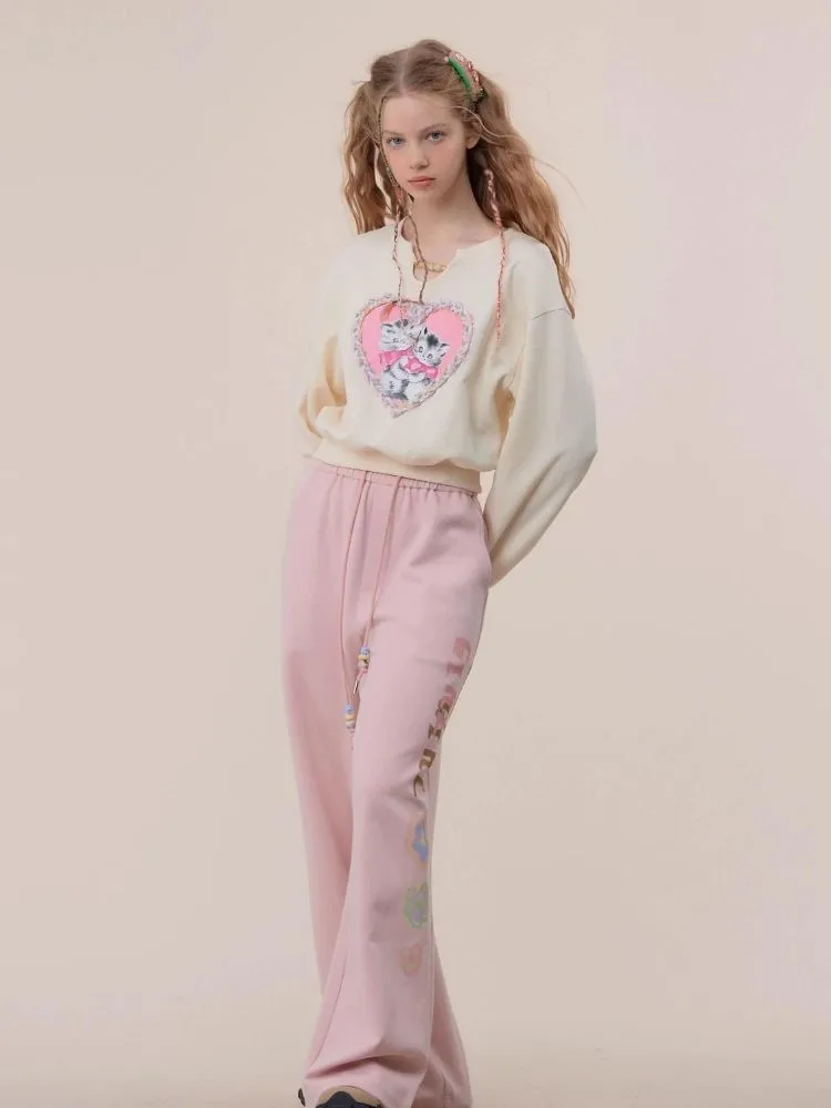 High waist straight sweatpants【s0000003787】