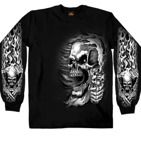 Hot Leathers GMS2076 Men’s ‘Assassin’ Long Sleeve Black Shirt