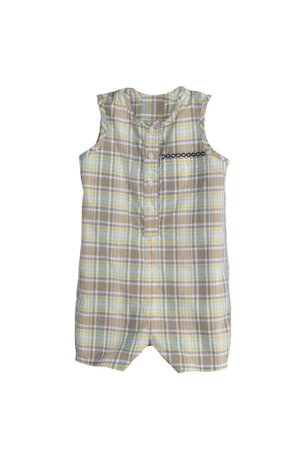 Johnny Romper in Lemon Sky Check