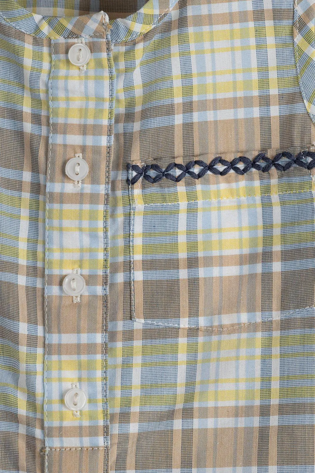 Johnny Romper in Lemon Sky Check
