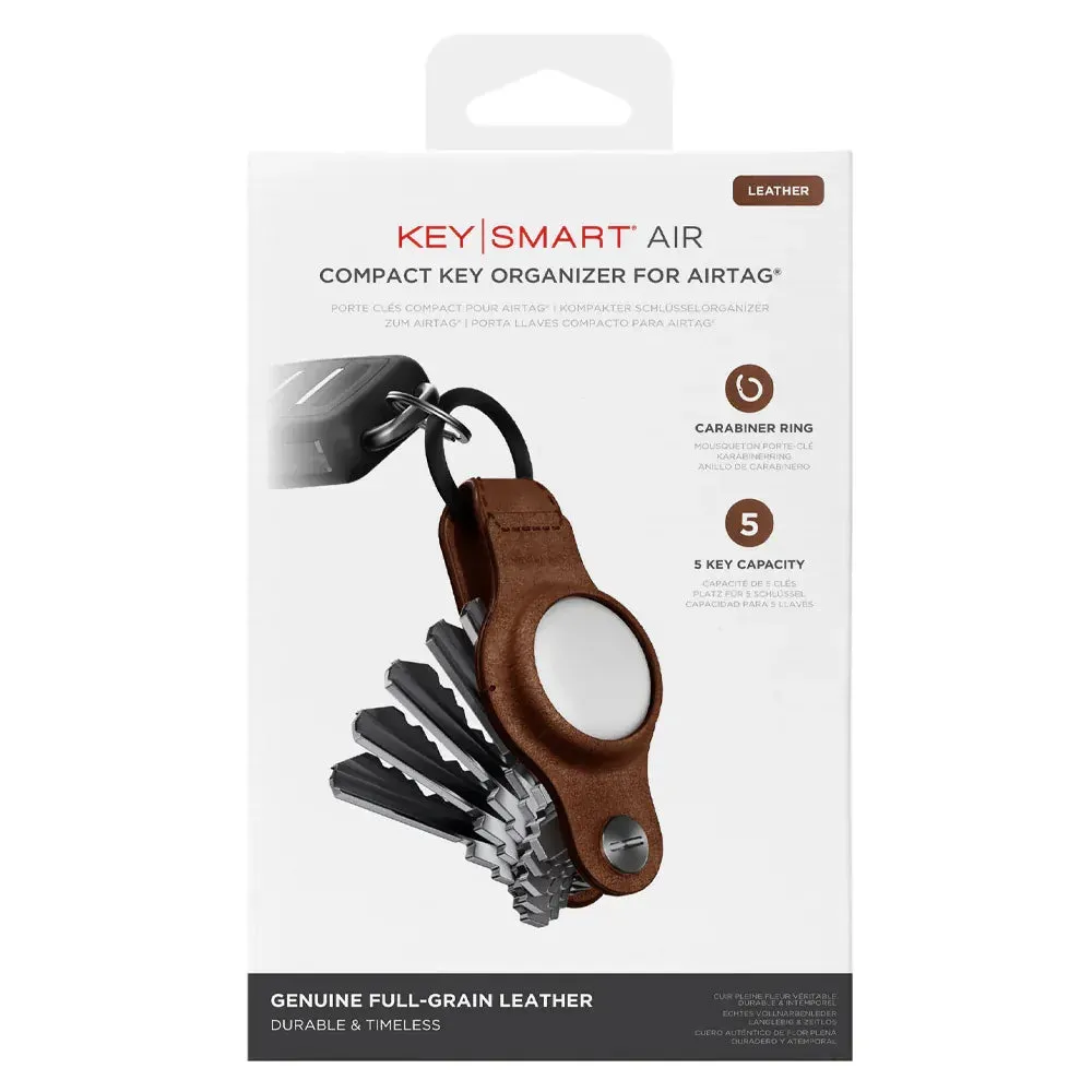 KeySmart AirTag Compact Leather Key Holder Organizer for Apple Air Tag
