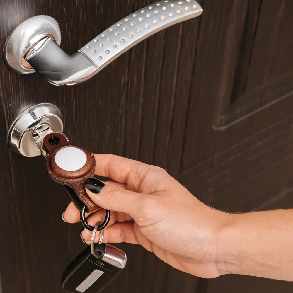 KeySmart AirTag Compact Leather Key Holder Organizer for Apple Air Tag