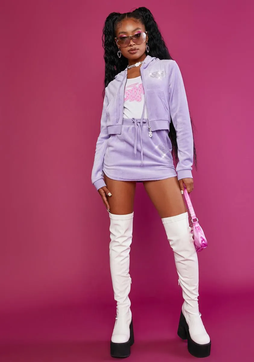 Lavender Keep It Glossy Velour Jacket