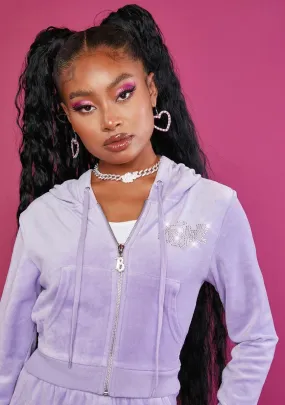Lavender Keep It Glossy Velour Jacket