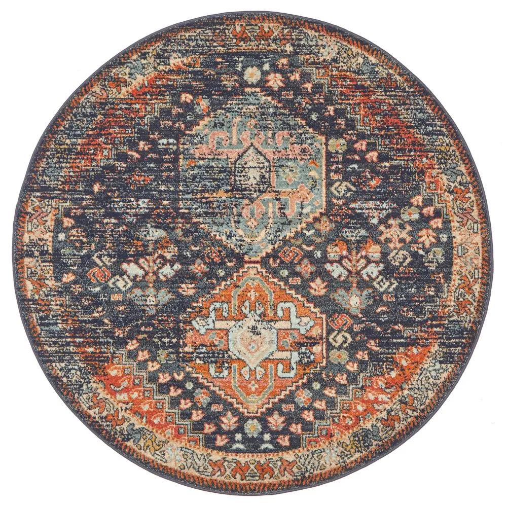 Legacy 854 Round Rug (Navy) by Rug Culture