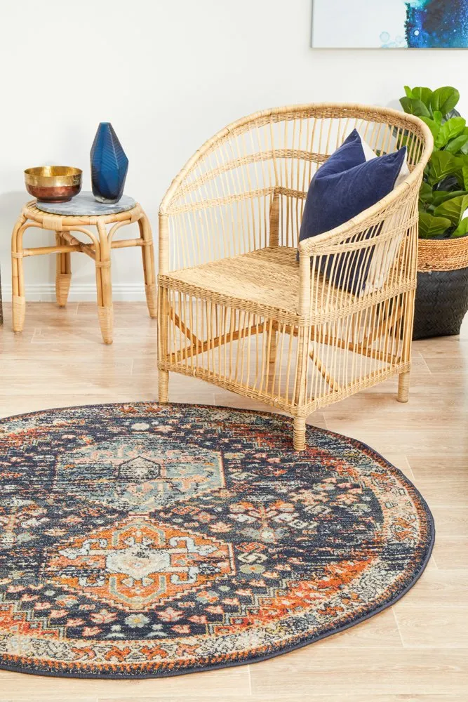 Legacy 854 Round Rug (Navy) by Rug Culture