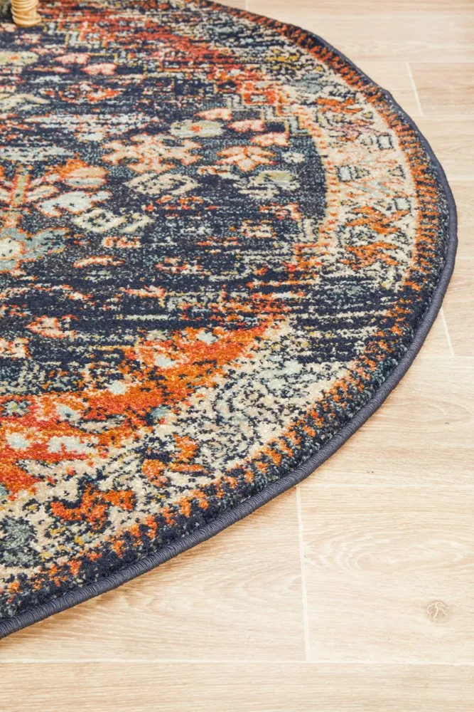 Legacy 854 Round Rug (Navy) by Rug Culture