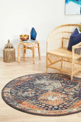 Legacy 854 Round Rug (Navy) by Rug Culture
