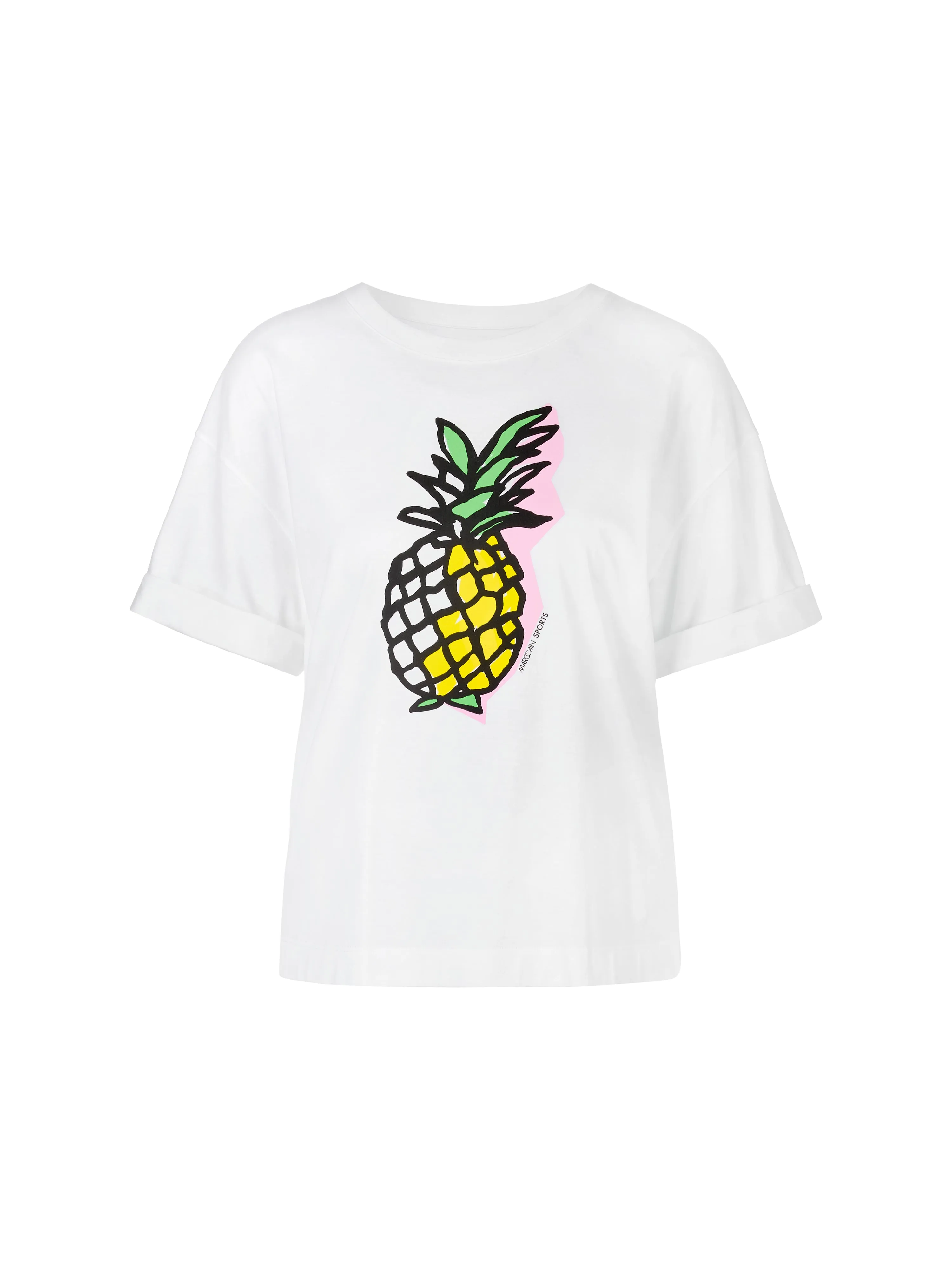 MARC CAIN White t-Shirt With A Pineapple Print