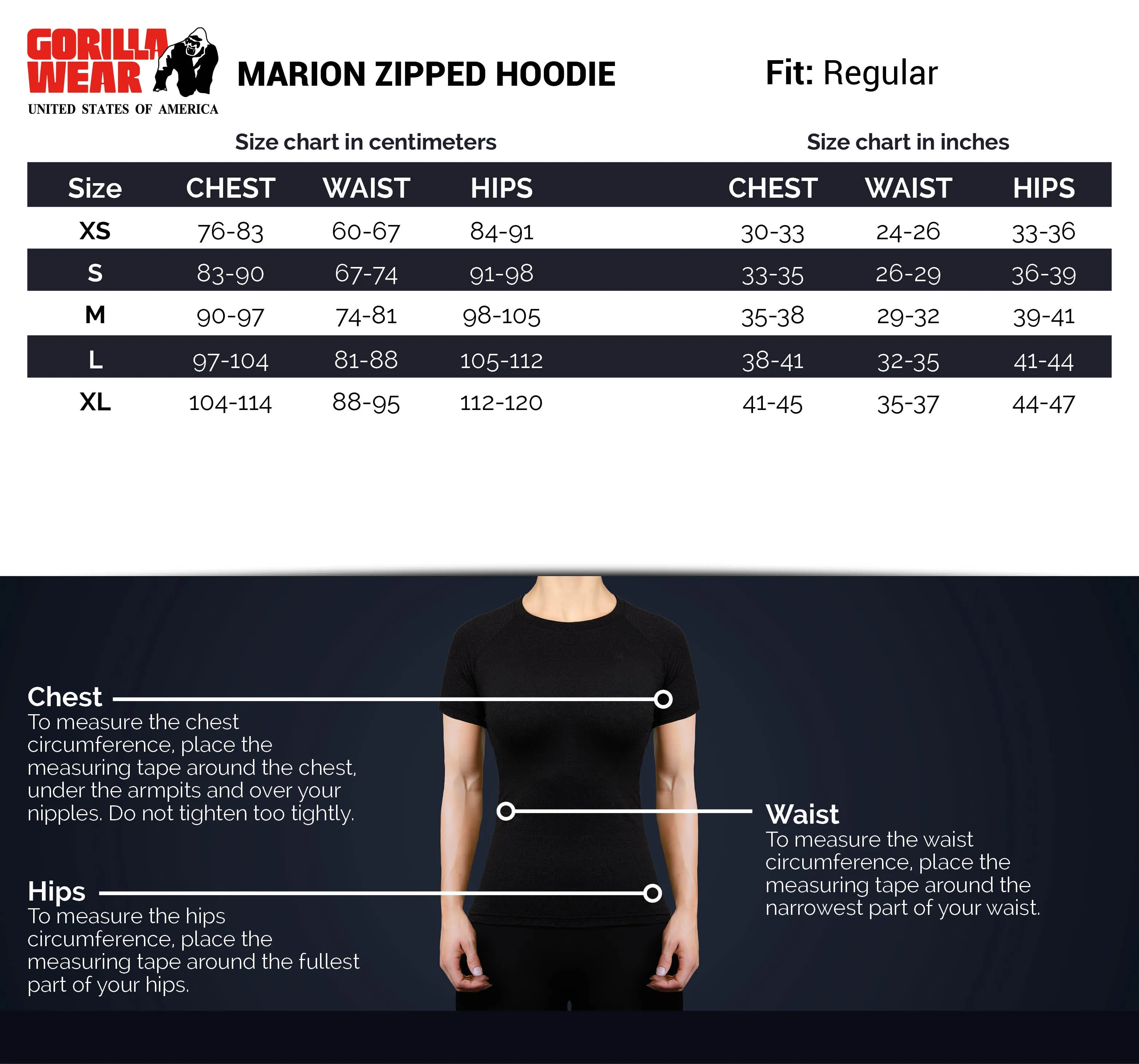 Marion Zipped Hoodie - Black
