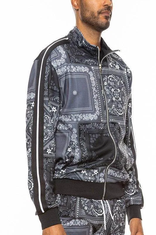 Mens Paisley Bandana Track Jacket