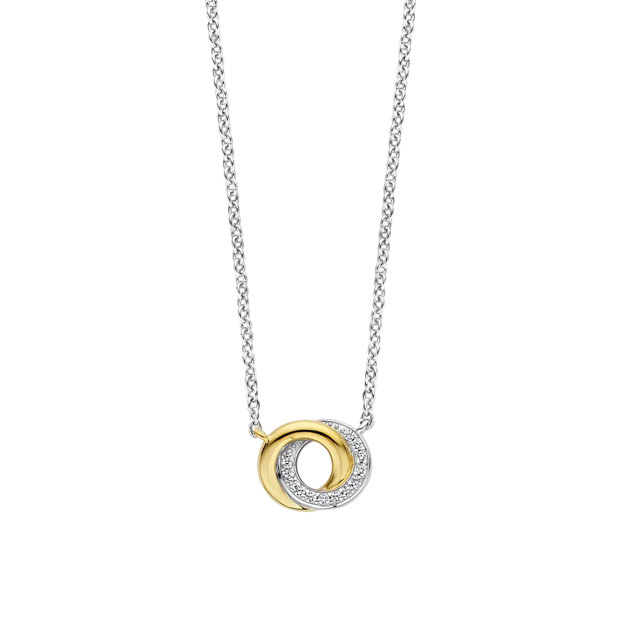 Milano CZ Infinity Necklace - Silver/Gold - 3915ZY/42