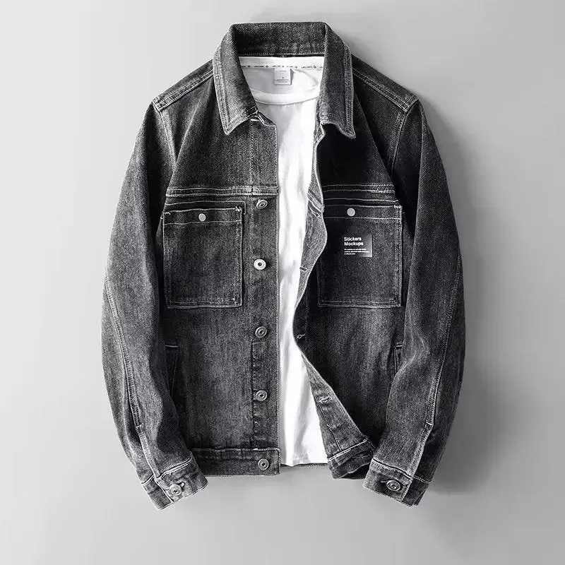 New Men's Denim Coat Retro Handsome Jacket