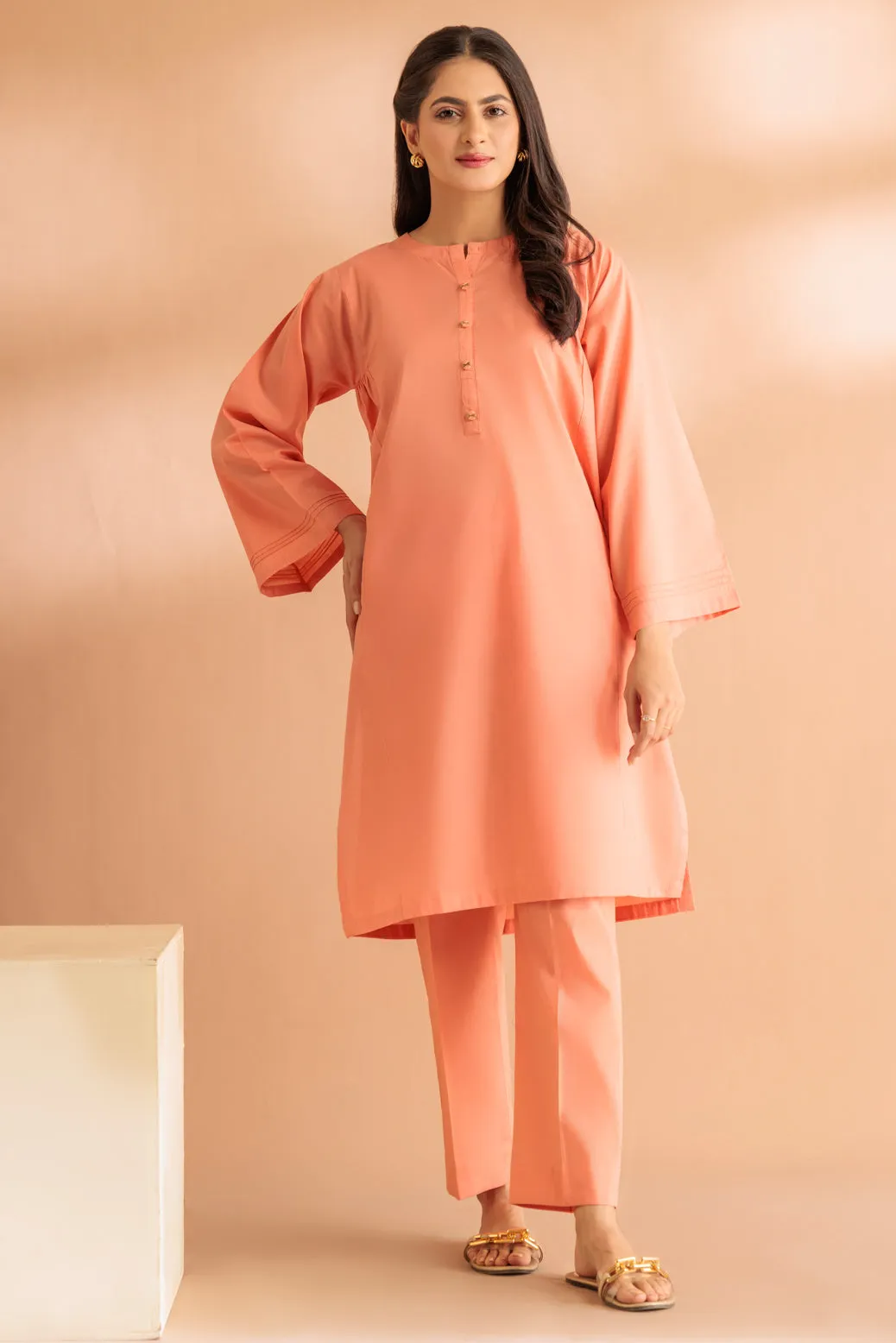 PEACH-CAMBRIC-2 PIECE (SS2242P14)
